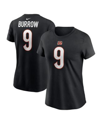 Women's Joe Burrow Black Cincinnati Bengals Player Name and Number T-shirt
