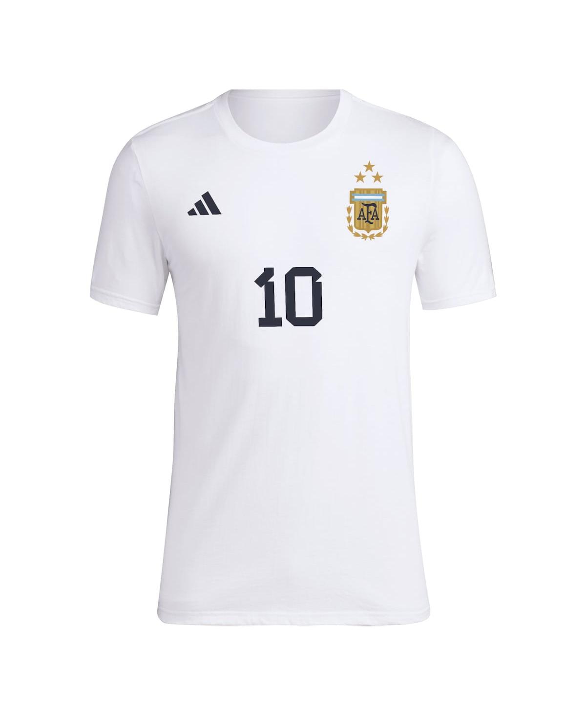 Men's adidas Lionel MessiArgentina National Team Name and Number T-shirt - White