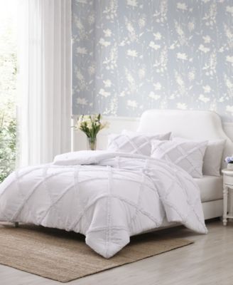 Norah Solid Microfiber 3 Piece Comforter Set, Full/Queen