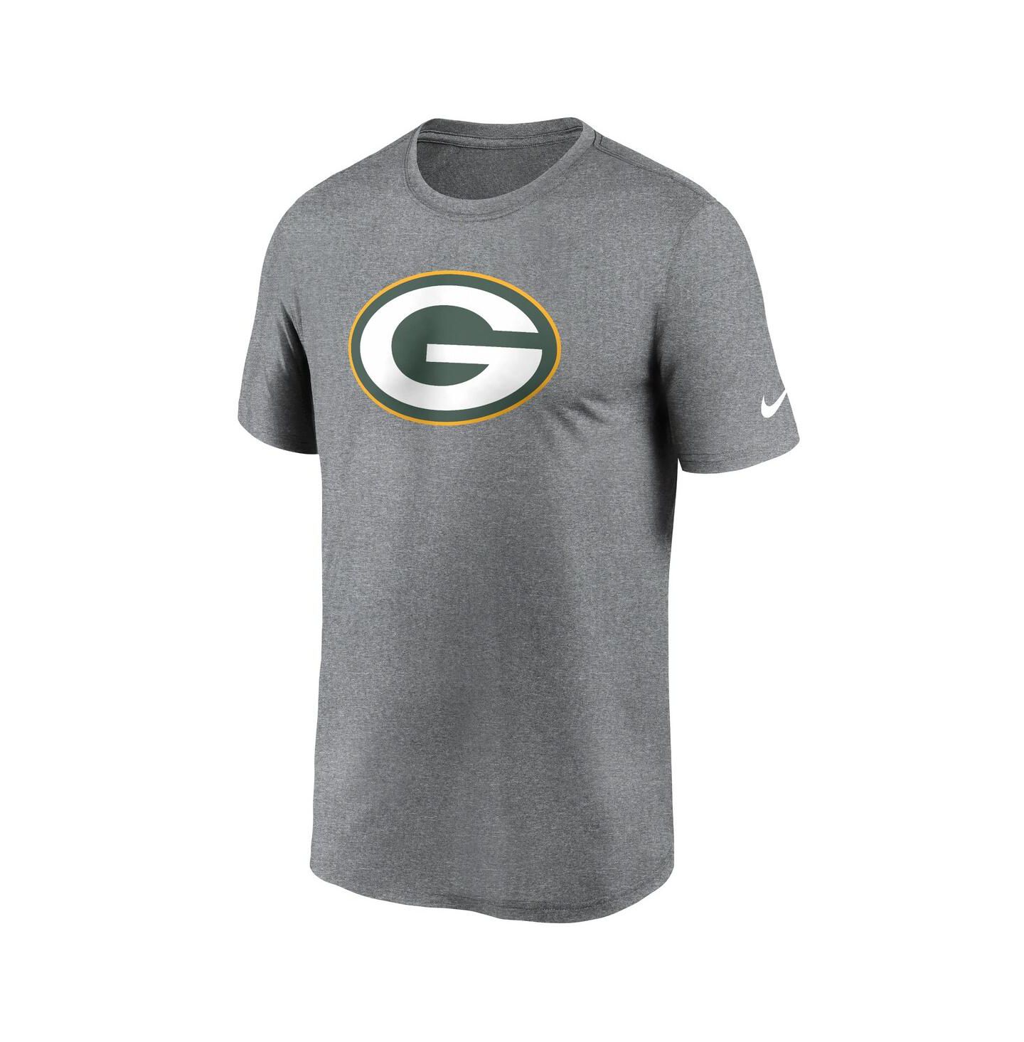 Мужская футболка Nike Heather Charcoal Green Bay Packers Legend Logo Performance — фото 3