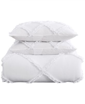 Norah Solid Microfiber 3 Piece Comforter Set, King