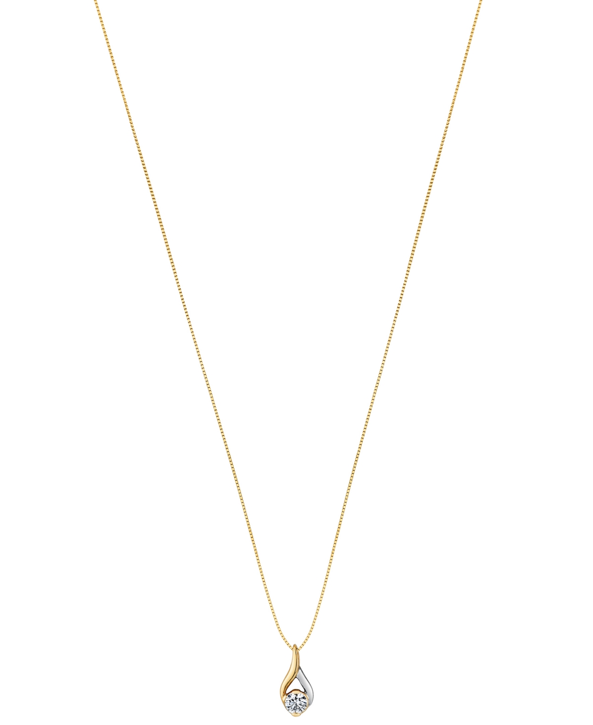 Sirena Diamond Solitaire Two-tone 18" Pendant Necklace (1/4 Ct. T.w.) In 14k Two-tone Gold In Two Tone