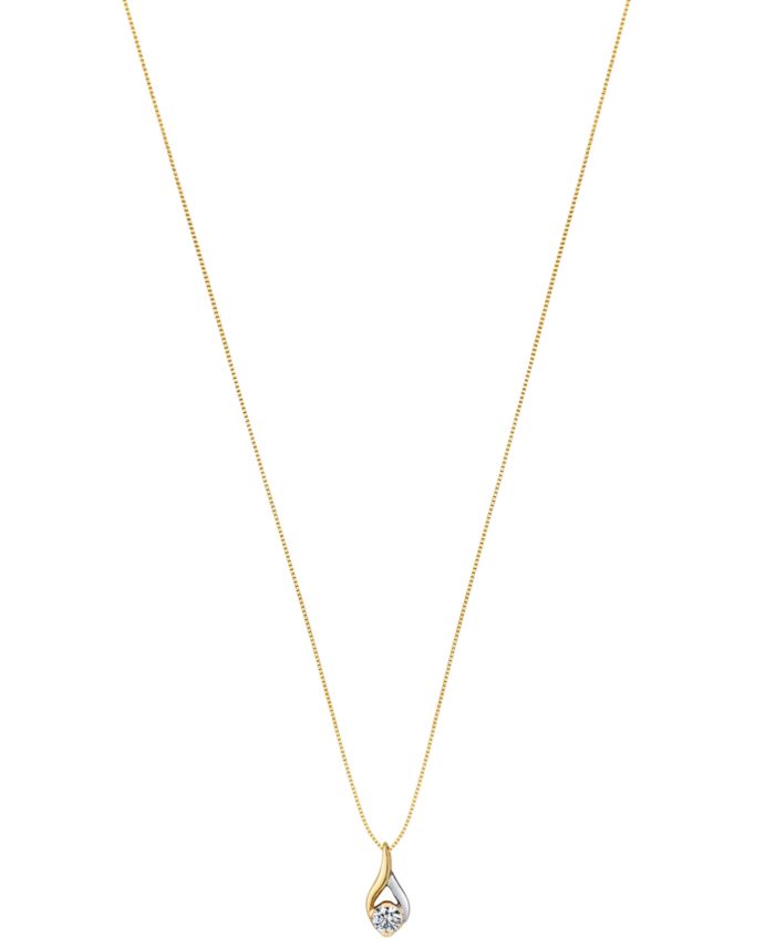 Sirena Diamond Solitaire Two-Tone 18" Pendant Necklace (1/4 ct. t.w.) in