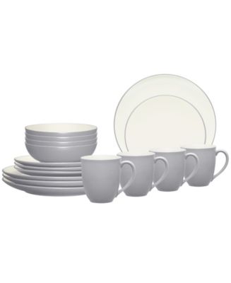 Noritake Colorwave Coupe 16 Pc. Dinnerware Set, Service for 4 - Slate