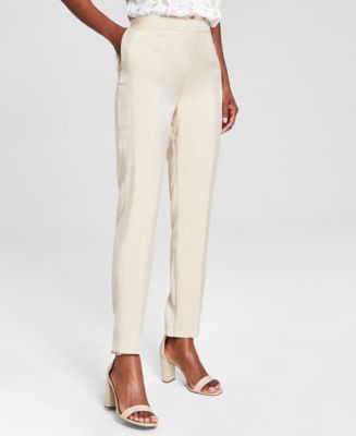 Anne Klein Women's Collection Side-Zip Hollywood Waist Pants - Macy's