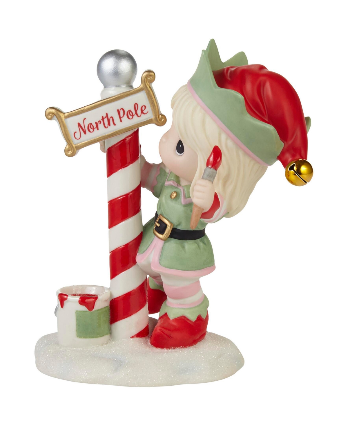 Precious Moments Greetings From The North Pole Annual Elf Bisque Porcelain Figurine In Multicolored