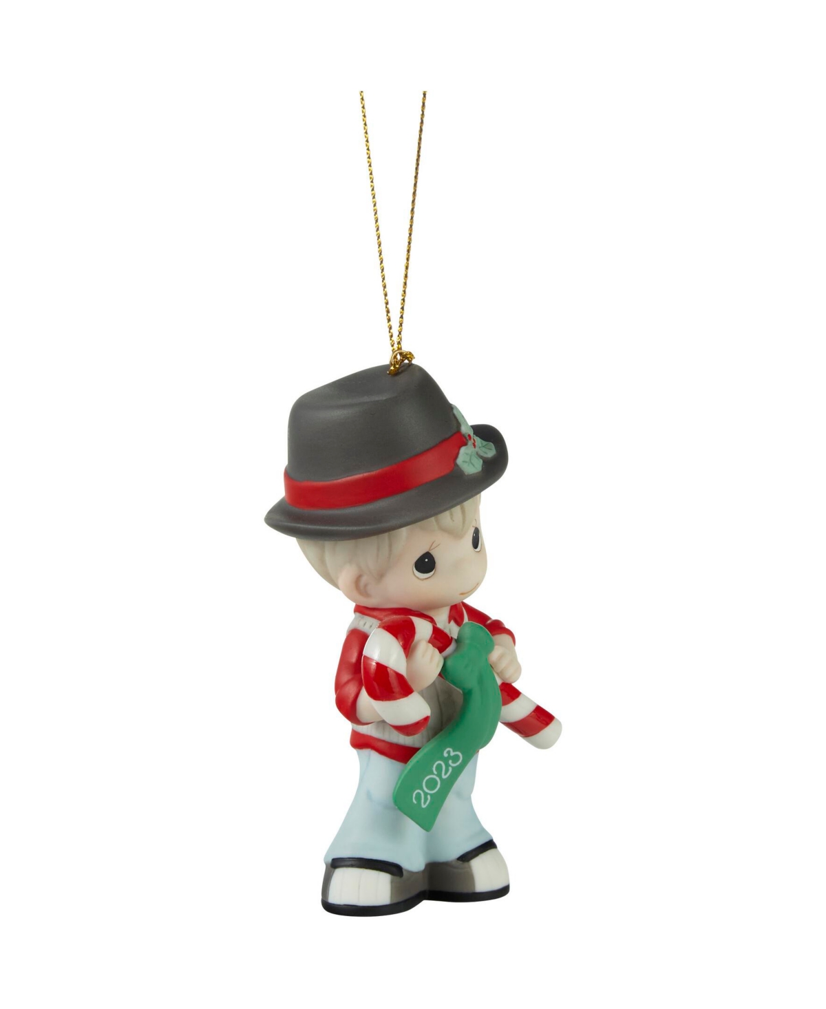Precious Moments Sweet Christmas Wishes 2023 Dated Boy Bisque Porcelain Ornament