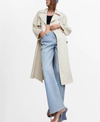 Mango linen trench coat best sale