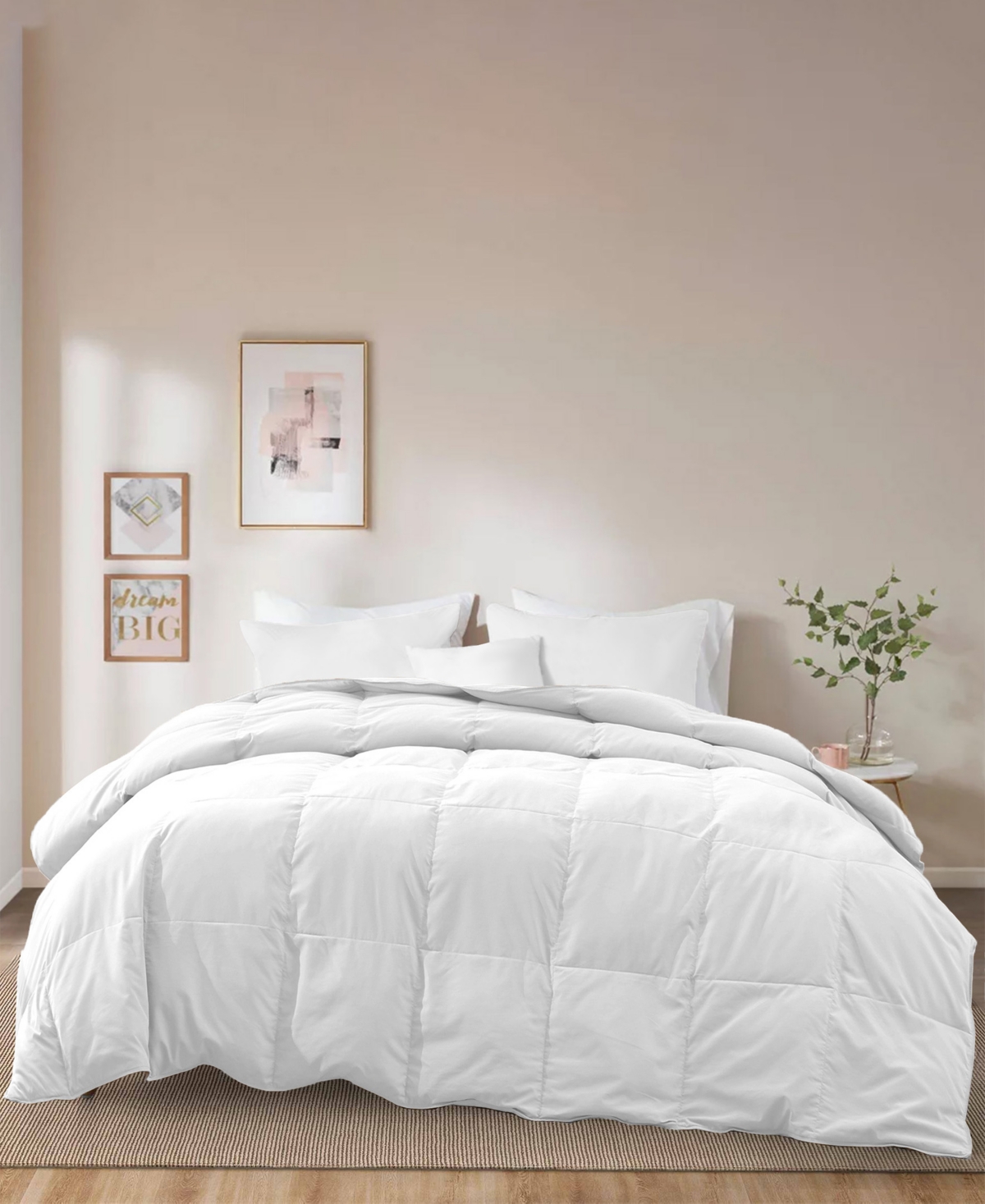 Unikome Light Warmth 360 Thread Count Ultra Soft Down And Feather Fiber Comforter, California King In White