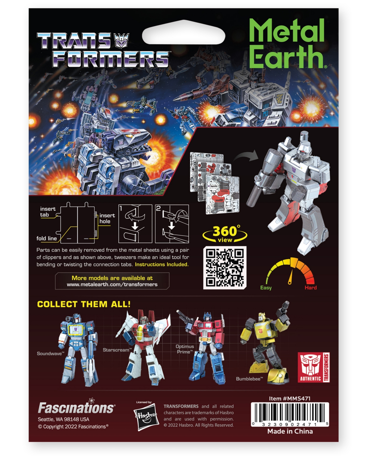 Shop University Games Fascinations Metal Earth 3d Metal Model Kit Transformers Color Megatron In No Color