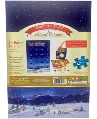 Incorporated Merry Christmas Advent Calendar 24 Jigsaw Puzzles, 24 x 50 Pieces