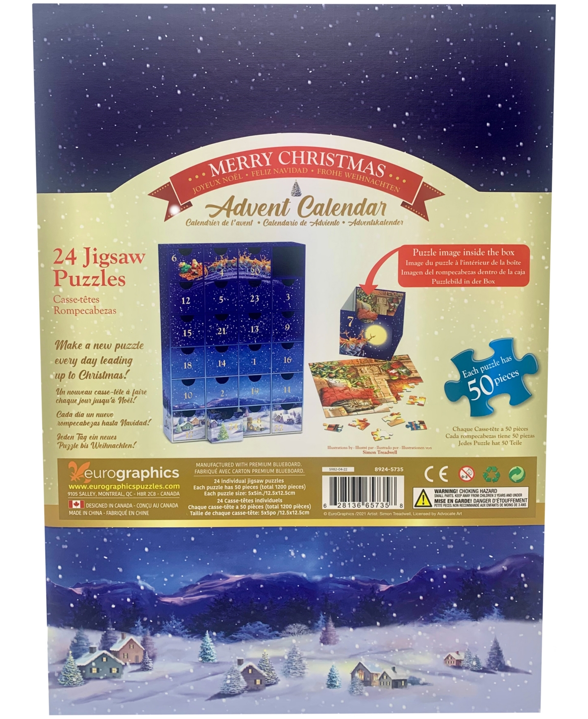 Shop University Games Eurographics Incorporated Merry Christmas Advent Calendar 24 Jigsaw Puzzles, 24 X 50 Pieces In No Color