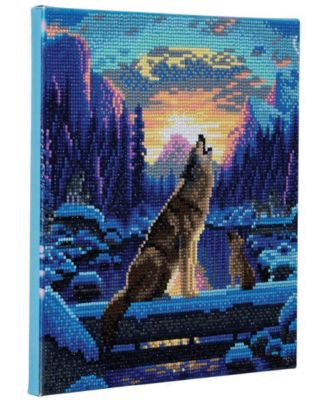 D.I.Y Crystal Art Medium Framed Kit Howling Wolves