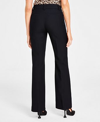 black dress pants women's nearby Bamans Women Work Business Pants Tummy Control Office Straight Leg Professional Trousers High Waisted Ladies Slacks 26" XXS : Clothing, Shoes & Jewelry comfort fit stretch waist band provides 2 of waist expandability for all day comfort Cheroma Black Wide Leg Dress
