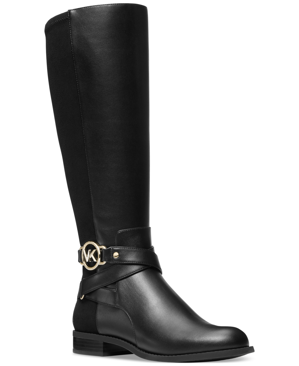 Michael Kors Michael  Women's Rory Hardware Strap Riding Boots In Black