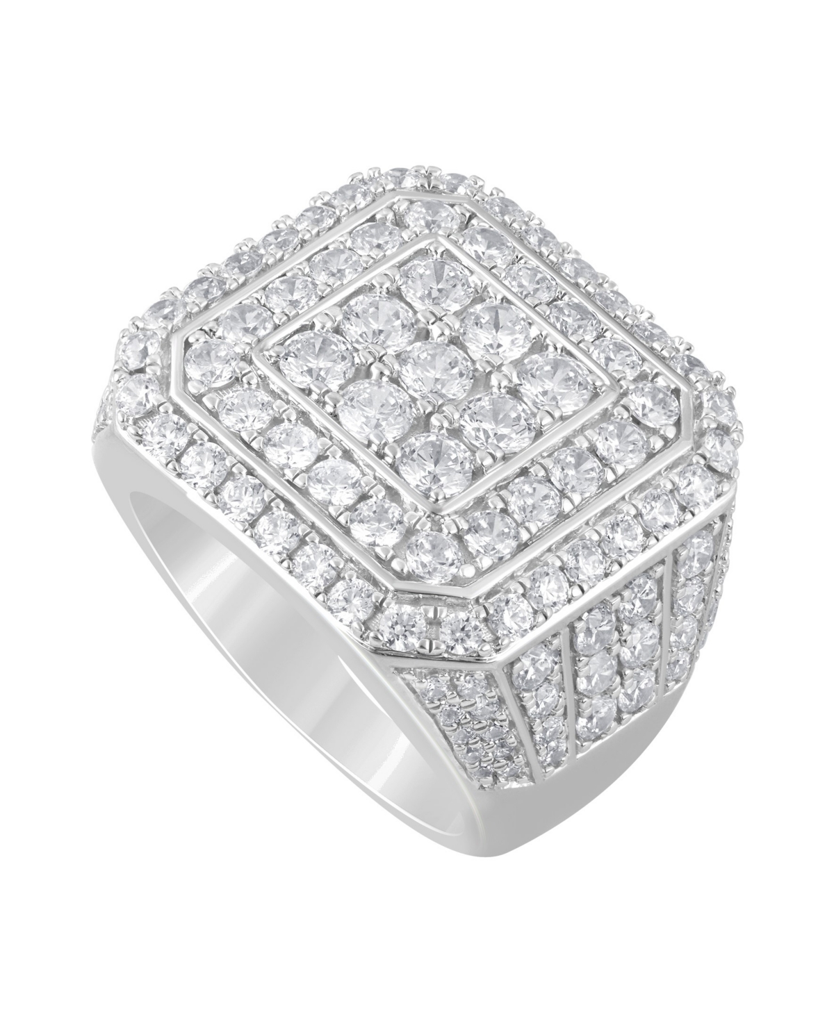Macy's Men's Diamond Cluster Ring (5 Ct. T.w.) In 10k Gold In White Gold