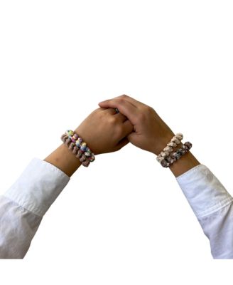 Hair Tie Set - Tan Spirals