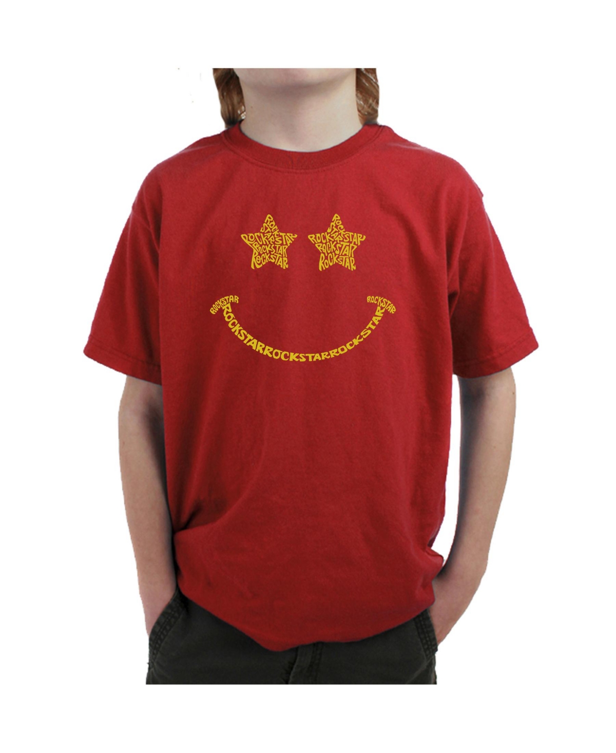 Big Boy's Word Art T-shirt - Rockstar Smiley