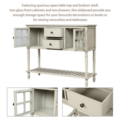 Streamdale Farmhouse Sideboard with Glass and Shelf