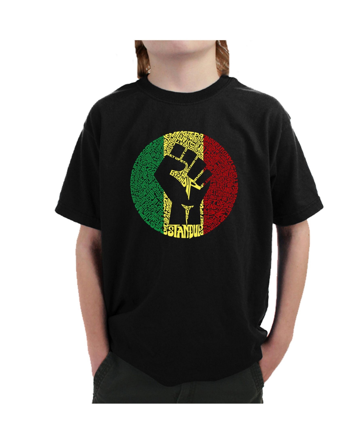 La Pop Art Men's Premium Blend Word Art Get Up Stand Up T-shirt In Black