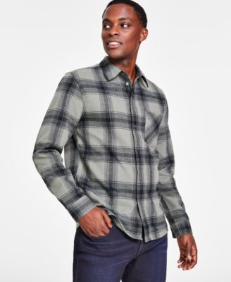 Dress flannel shirts mens online