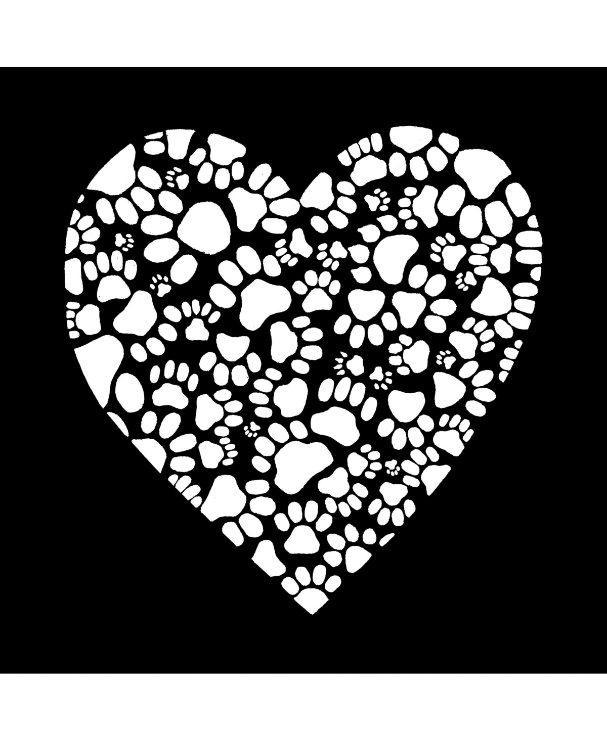 Big Girl's Word Art T-shirt - Paw Prints Heart