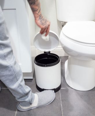 6L / 1.6 Gal + 6L / 1.6 Gal Round Stainless Steel Step Can Combo - Matte White