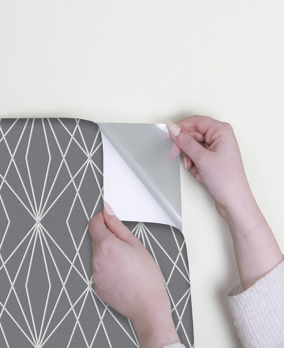 Shop Transform Trellis Peel And Stick Wallpaper In Gray