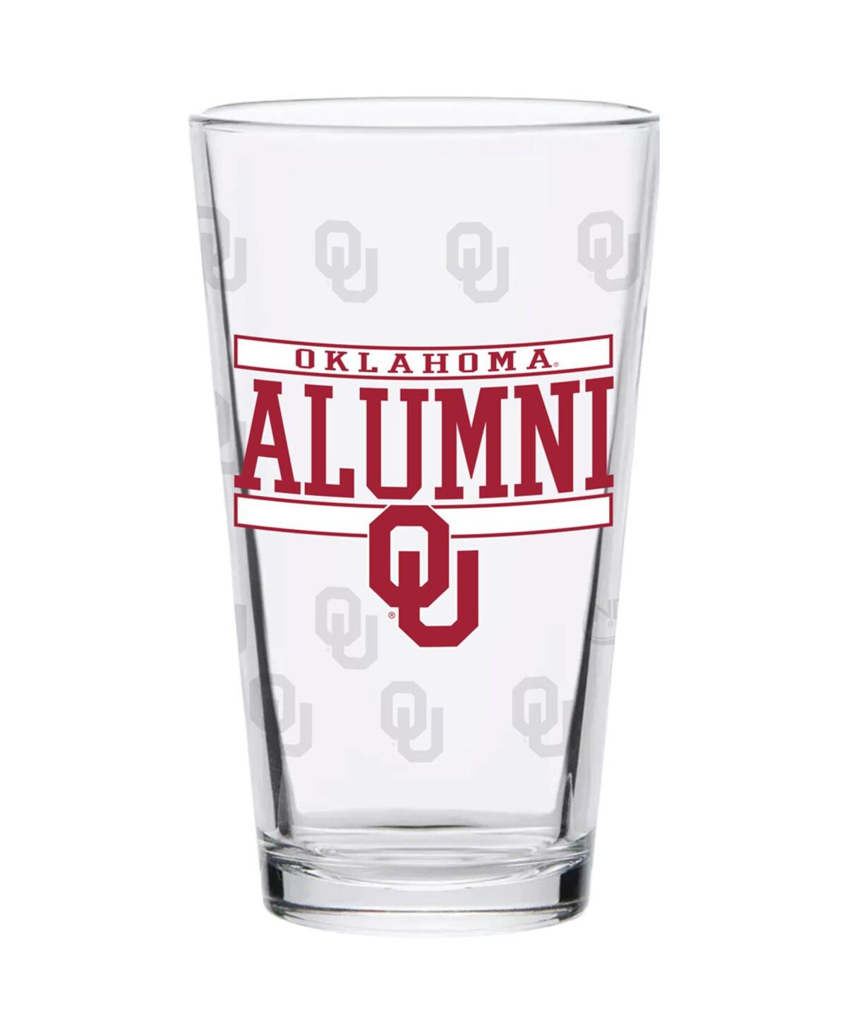 Indigo Falls Oklahoma Sooners 16 oz Repeat Alumni Pint Glass In Clear