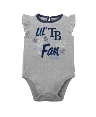 Newborn and Infant Boys and Girls Navy, Heather Gray Tampa Bay Rays Little Fan Two-Pack Bodysuit Set