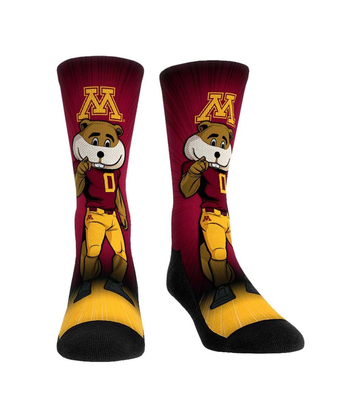 Rock 'em Men's And Women's  Socks Minnesota Golden Gophers Mascot Pump Up Crew Socks In Multi