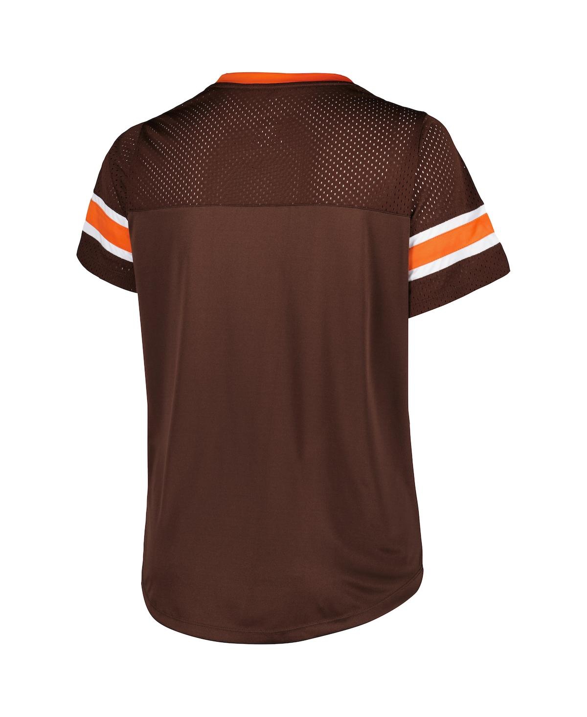 Fanatics Branded Brown Cleveland Browns Plus Size Original State Lace-up T-shirt In Brown