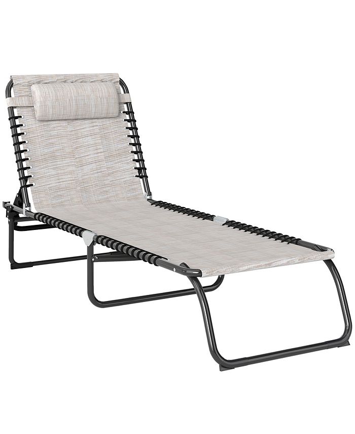 Outsunny Outdoor Folding Chaise Lounge Chair Portable Lightweight ...