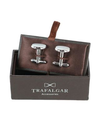 Sutton Round Mother of Pearl Rhodium Cufflinks