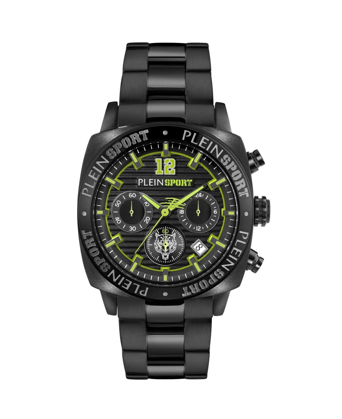 Shop Plein Sport Men's Wildcat Black Stainless Steel Bracelet Watch 40mm