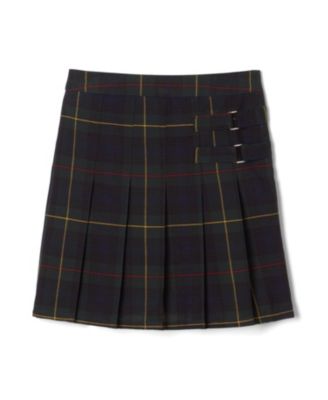 Little Girls Adjustable Waist Plaid Two-Tab Scooter Plaid Skirt
