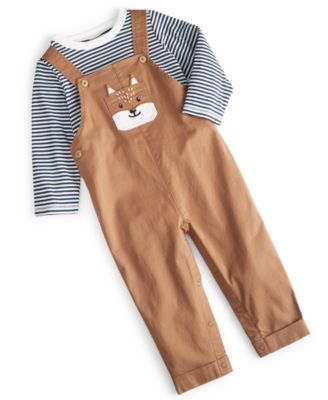 First Impressions - Baby Boys Fox Overalls and T Shirt, 2 Piece Set
