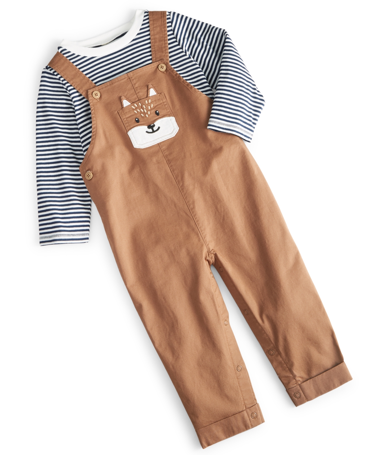 First Impressions Baby Boys Fox Overalls And T Shirt, Piece Set