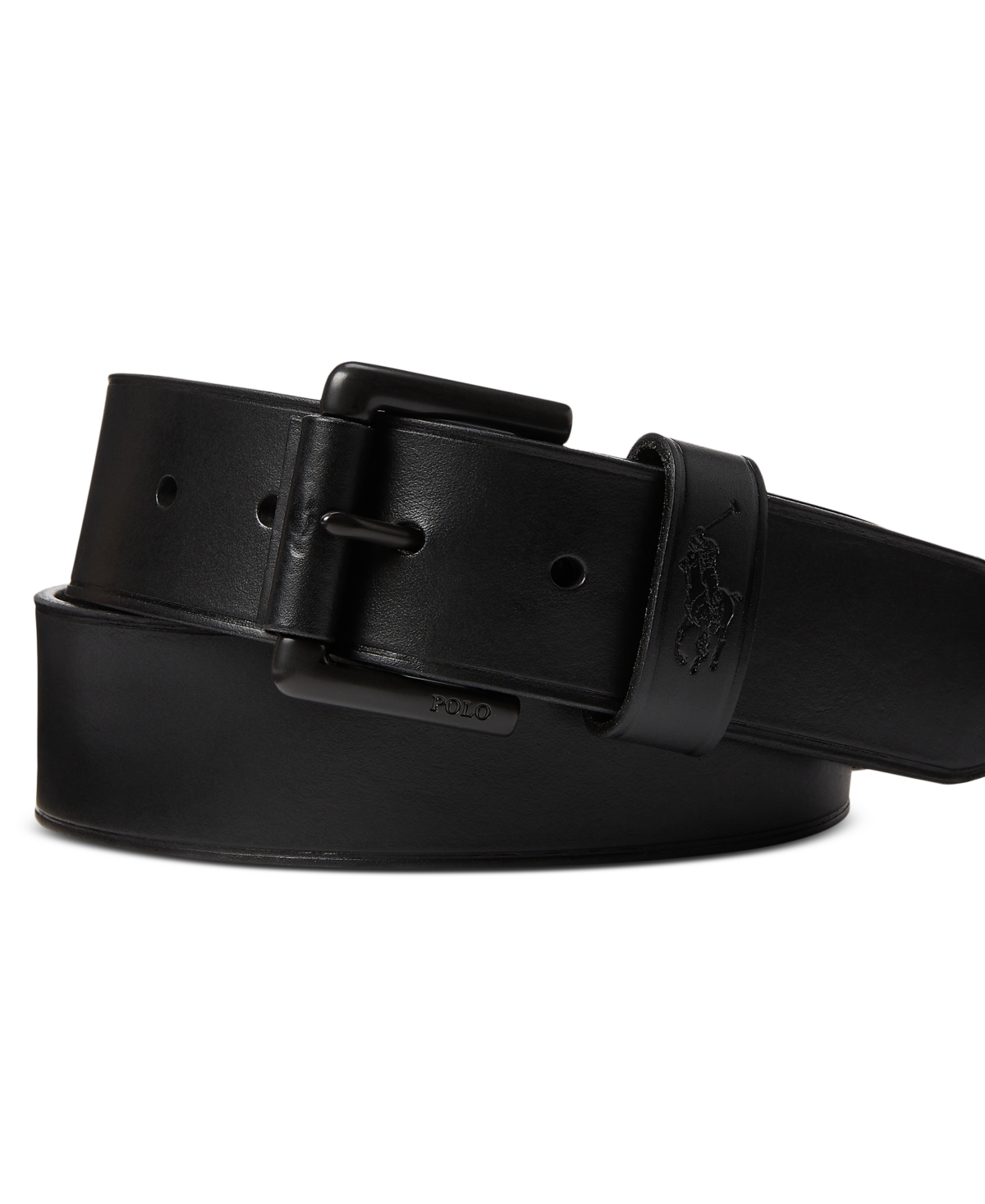 Shop Polo Ralph Lauren Men's Leather Belt In Black,black