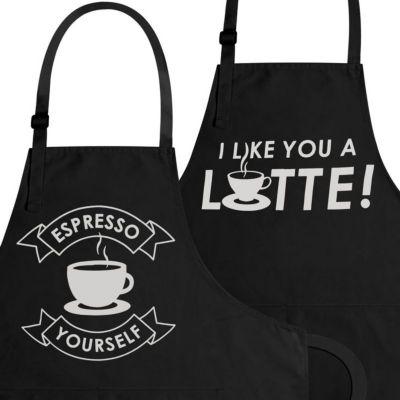 Funny Aprons for Men, Women & Couples 2-Pc.