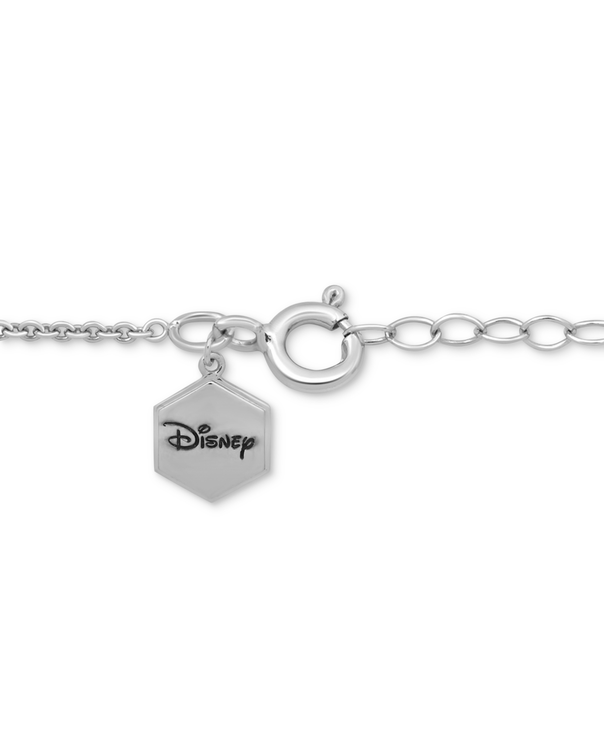 Shop Enchanted Disney Fine Jewelry D100 White Quartz (3-1/20 Ct. T.w.) Diamond (1/6 Ct. T.w.) Heart And Key Pendant Necklace In Sterlin In Two-tone