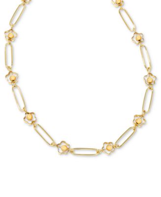 Kendra Scott - 14k Gold-Plated Bead & Flower Link Necklace, 18" + 3" extender