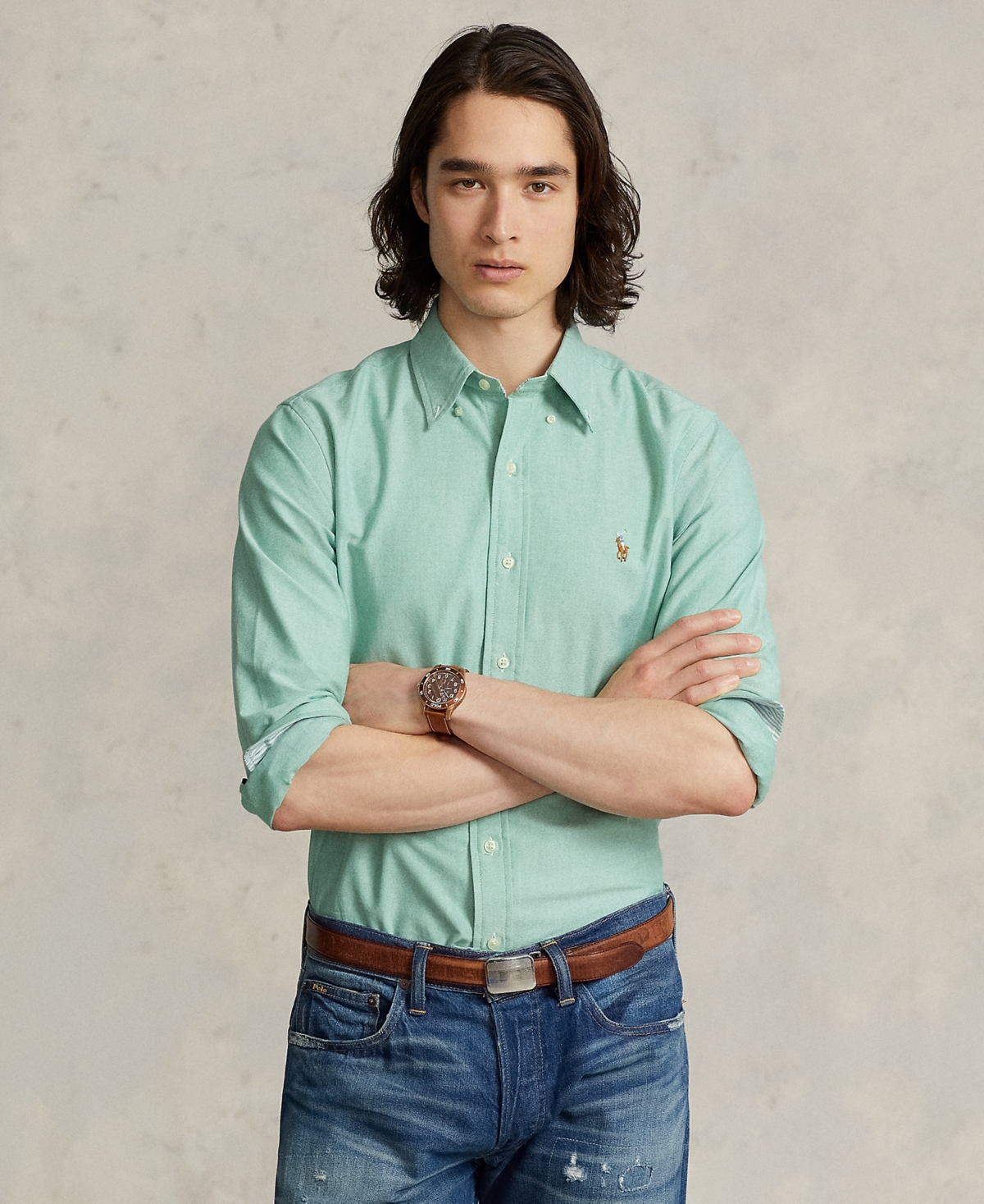 Polo Ralph Lauren The Iconic Oxford Shirt In College Green
