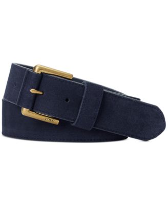Men's Roller-Buckle Suede Belt