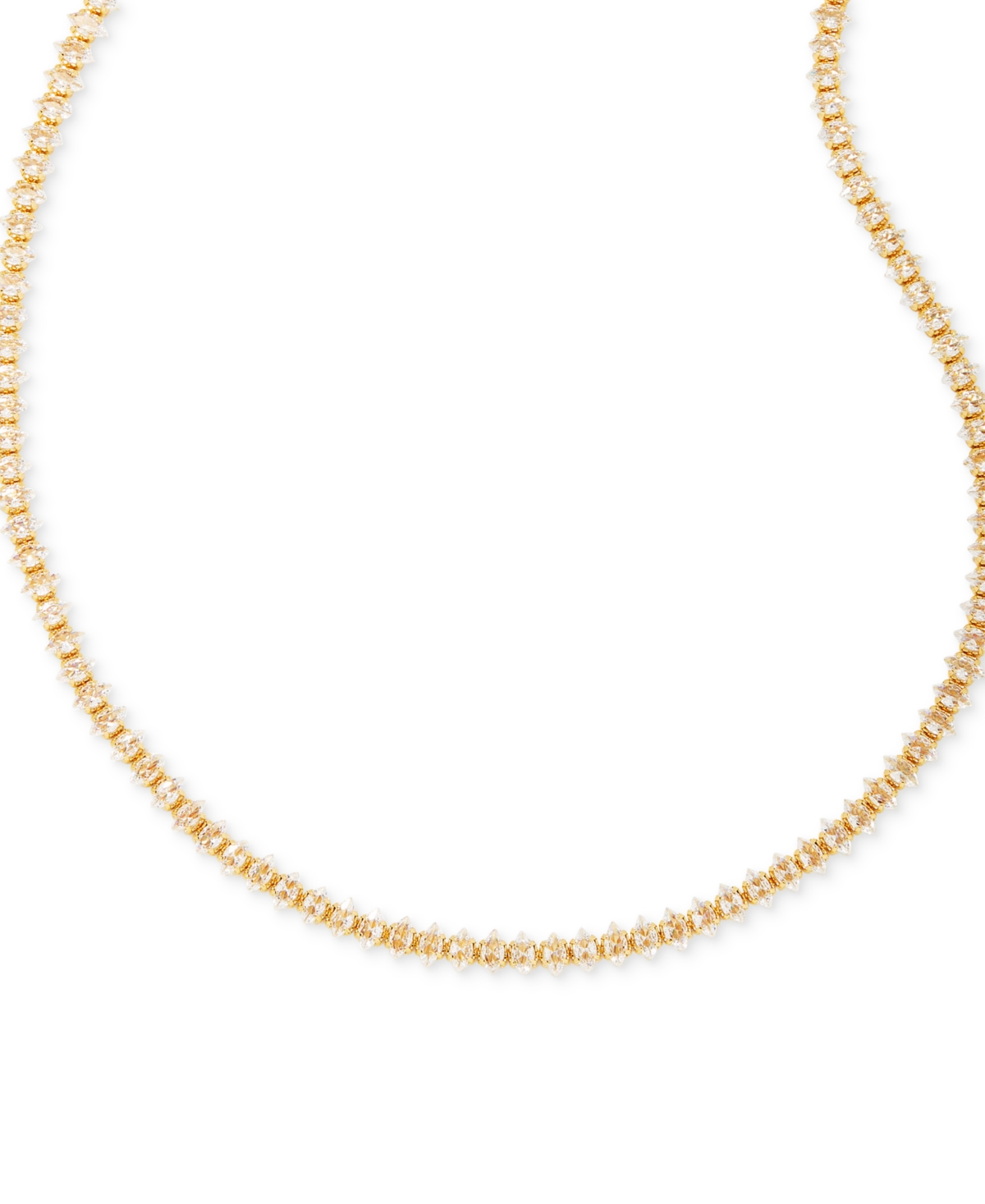 Kendra Scott Rhodium-plated Cubic Zirconia Tennis Necklace, 16" + 1" Extender In Gold Metal