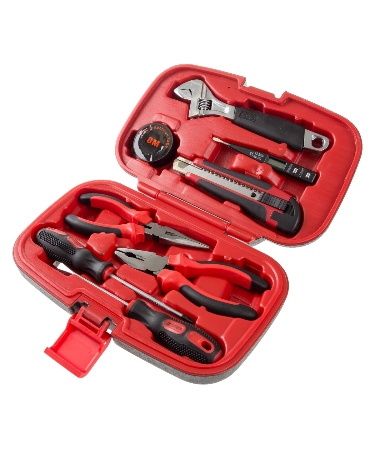 Household Hand Tools - 9-Piece Tool Set Includes Adjustable Wrench, Screwdriver, Pliers, and More - Tool Kit for the Home, Office, and Car by