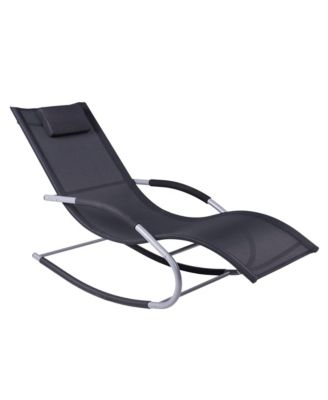 Outdoor Rocking Chair, Weather Resist w/ Pillow,