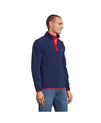 Lands' End Men's Heritage Fleece Snap Neck Pullover Jacket - Macy's