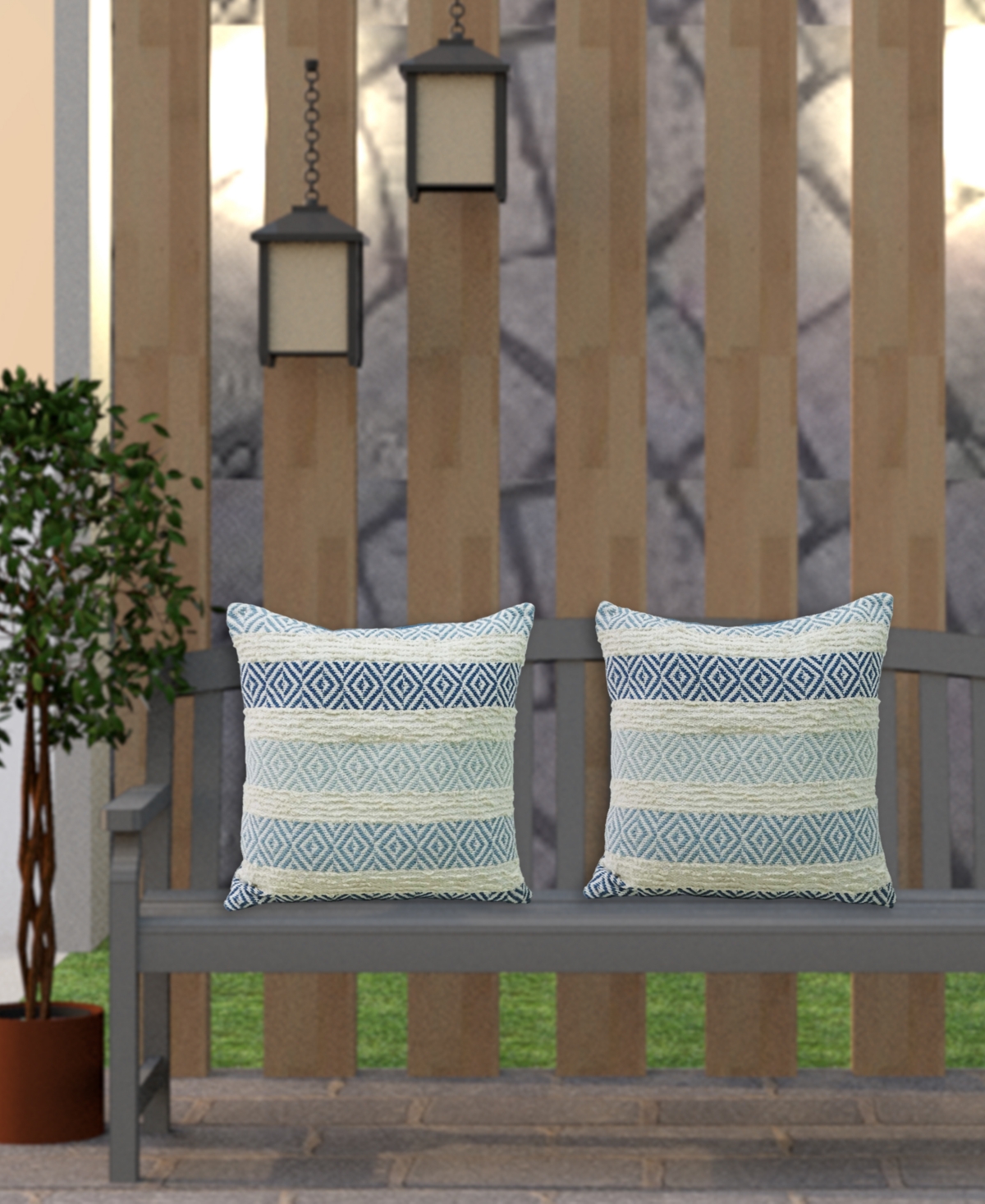 Vibhsa Linden Street Handwoven Dobby Weave Textured Stripe Pillow, x