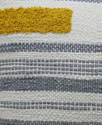 Linden Street Handwoven Embroidery Braid Couching Decorative Pillow, 14'' x 20''